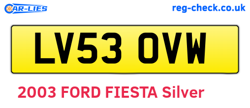 LV53OVW are the vehicle registration plates.