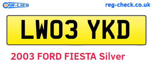 LW03YKD are the vehicle registration plates.