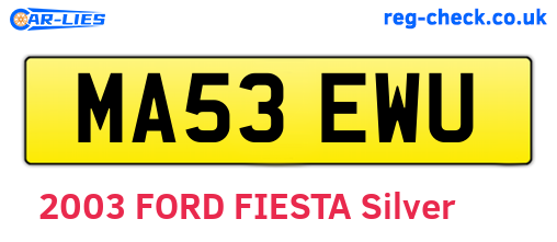 MA53EWU are the vehicle registration plates.