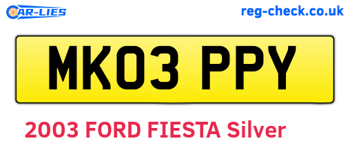 MK03PPY are the vehicle registration plates.