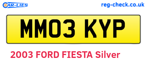 MM03KYP are the vehicle registration plates.