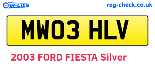 MW03HLV are the vehicle registration plates.