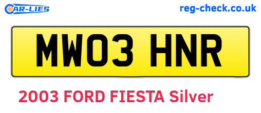 MW03HNR are the vehicle registration plates.