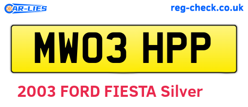 MW03HPP are the vehicle registration plates.