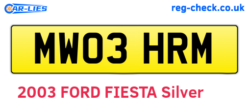 MW03HRM are the vehicle registration plates.