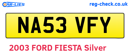 NA53VFY are the vehicle registration plates.