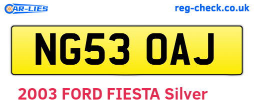 NG53OAJ are the vehicle registration plates.