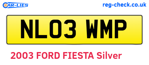 NL03WMP are the vehicle registration plates.