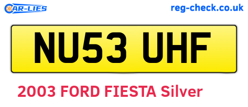 NU53UHF are the vehicle registration plates.