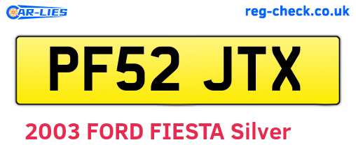 PF52JTX are the vehicle registration plates.
