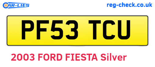 PF53TCU are the vehicle registration plates.