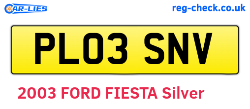 PL03SNV are the vehicle registration plates.