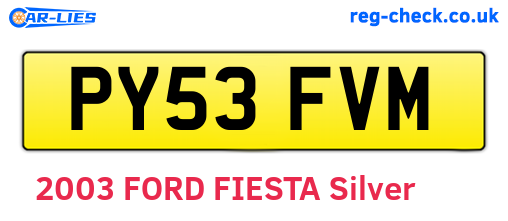 PY53FVM are the vehicle registration plates.