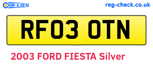 RF03OTN are the vehicle registration plates.