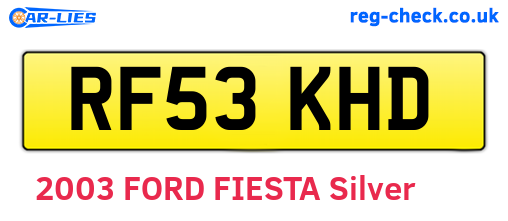 RF53KHD are the vehicle registration plates.