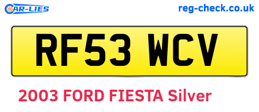 RF53WCV are the vehicle registration plates.