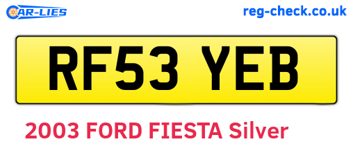 RF53YEB are the vehicle registration plates.