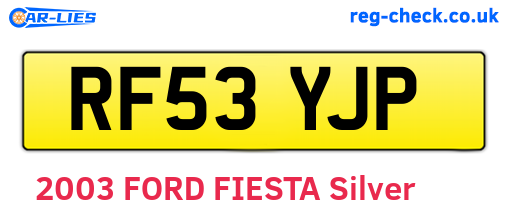RF53YJP are the vehicle registration plates.