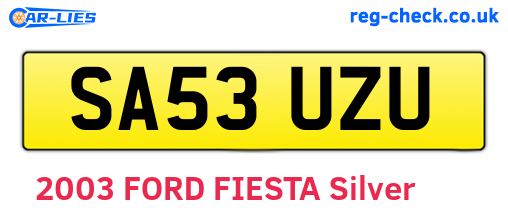 SA53UZU are the vehicle registration plates.