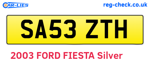 SA53ZTH are the vehicle registration plates.