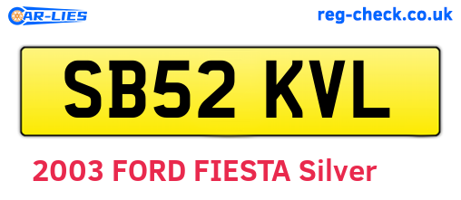 SB52KVL are the vehicle registration plates.
