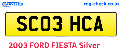 SC03HCA are the vehicle registration plates.