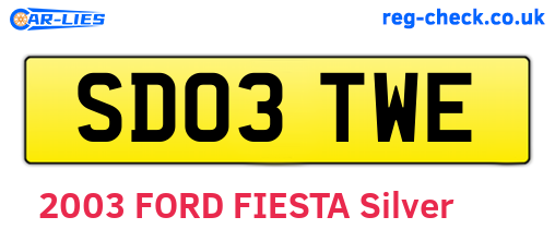 SD03TWE are the vehicle registration plates.