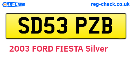 SD53PZB are the vehicle registration plates.