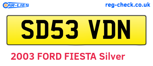 SD53VDN are the vehicle registration plates.