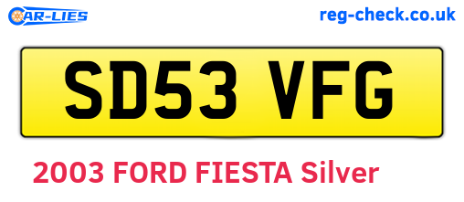 SD53VFG are the vehicle registration plates.