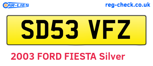 SD53VFZ are the vehicle registration plates.