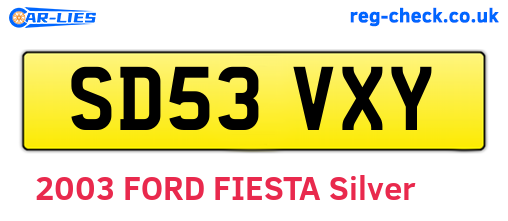 SD53VXY are the vehicle registration plates.