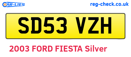 SD53VZH are the vehicle registration plates.
