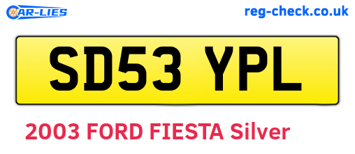 SD53YPL are the vehicle registration plates.