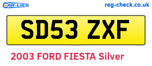 SD53ZXF are the vehicle registration plates.