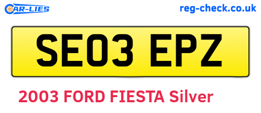 SE03EPZ are the vehicle registration plates.