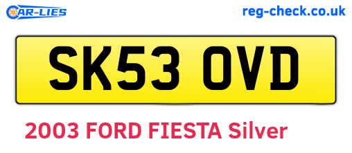 SK53OVD are the vehicle registration plates.