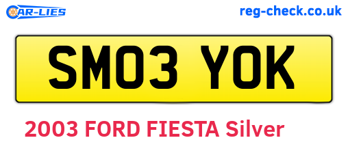 SM03YOK are the vehicle registration plates.