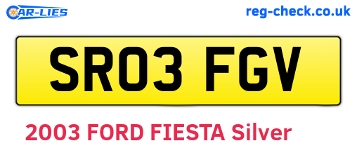 SR03FGV are the vehicle registration plates.