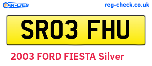 SR03FHU are the vehicle registration plates.