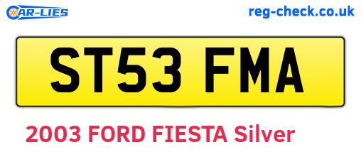 ST53FMA are the vehicle registration plates.