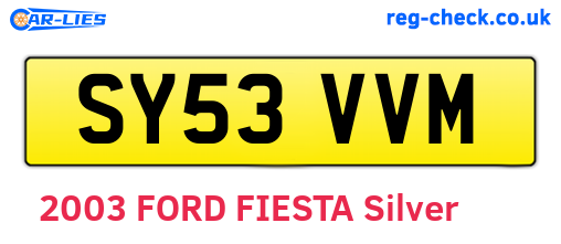 SY53VVM are the vehicle registration plates.