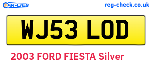 WJ53LOD are the vehicle registration plates.