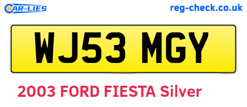 WJ53MGY are the vehicle registration plates.