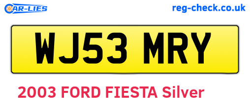 WJ53MRY are the vehicle registration plates.