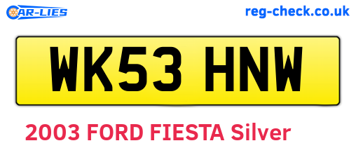 WK53HNW are the vehicle registration plates.