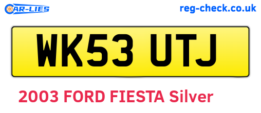 WK53UTJ are the vehicle registration plates.
