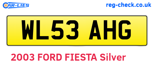WL53AHG are the vehicle registration plates.