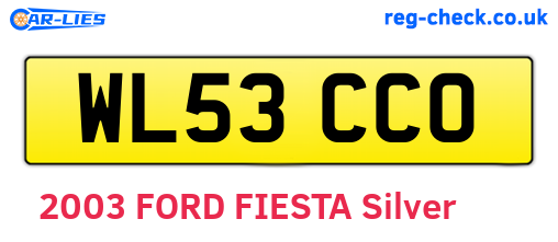 WL53CCO are the vehicle registration plates.