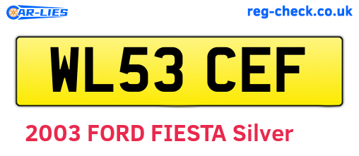 WL53CEF are the vehicle registration plates.
